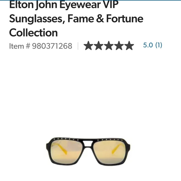 Elton John Brand New "Hollywood" star sunglasses from Fame & Fortune Collection